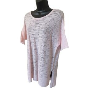 Pure J Jill Tunic Top Womens Sz S Pink Short Sleeve Textured Semi Sheer Knit NWT